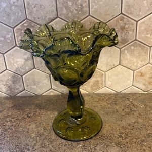 Vintage Fenton Green Glass Dish